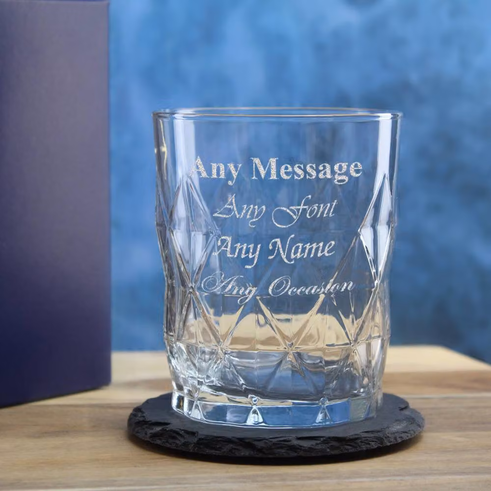 Uniqueful Personalised Keops Whisky Tumbler Glass, 345ml, Clear – 2