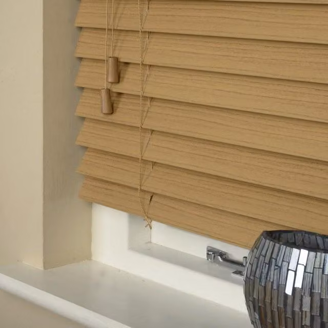 Terrys Made To Measure 50mm Wooden Venetian Blind in Desert Oak Pine Brown
