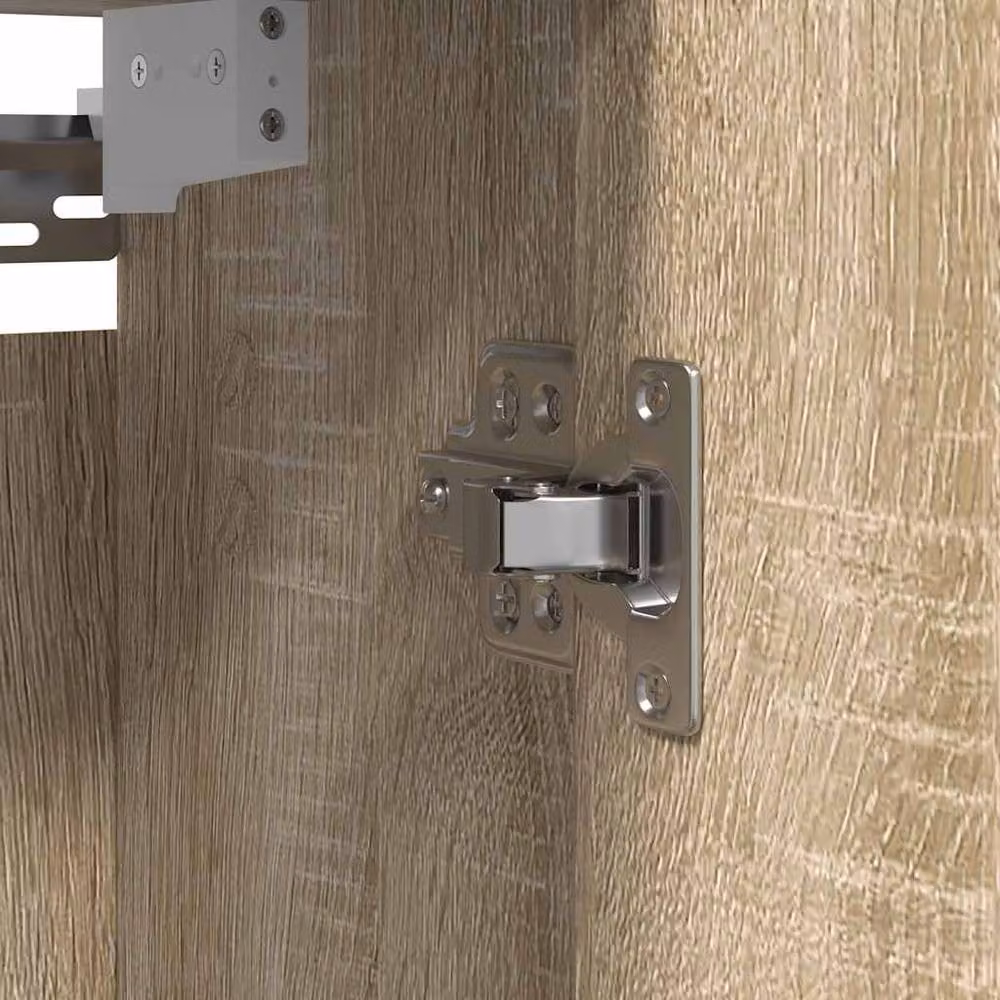 Berkfield Home Decorative Bathroom Wall Cabinet with Mirror in Sonoma Oak Brown, W: 60 cm, H: 60 cm, D: 21 cm – 5