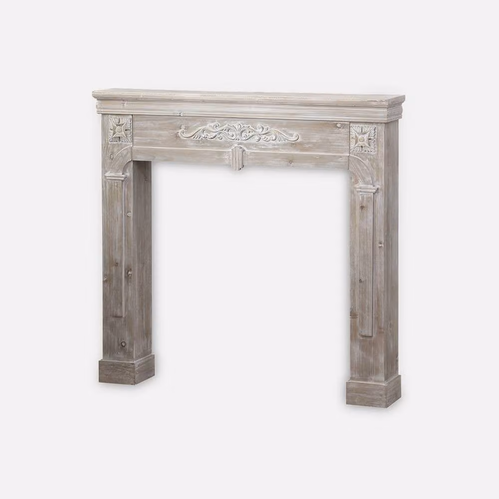 sweeek Decorative Wood Fireplace Surround in Brown – 2
