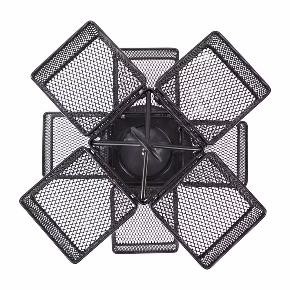 VOGREX 8 Compartment Rotating Metal Tea Bag Carousel Storage Organiser in Black – 3