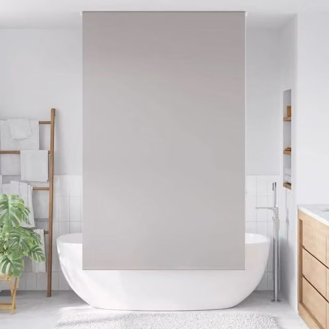Berkfield Home Grey Opaque Shower Roller Blind, W: 140 cm, H: 240 cm