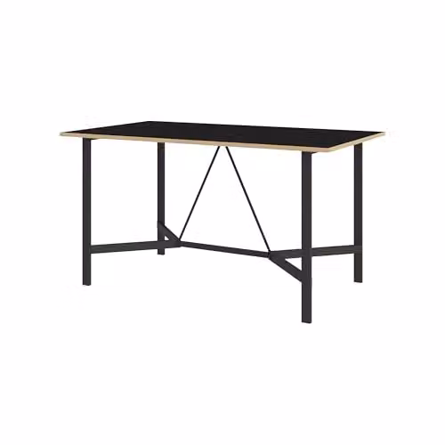 HOCUS PICUS Decortie Modern Rectangular Dining Table in Black with X-Frame Metal Legs, W/D/H: 140 x 80 x 75.5 cm – 2