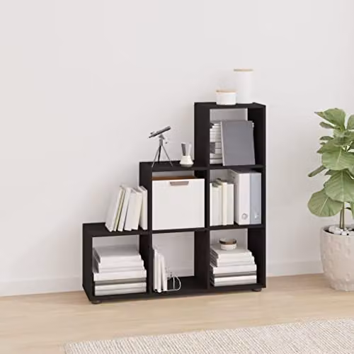 vidaXL Staircase Bookcase in Black Engineered Wood – 2