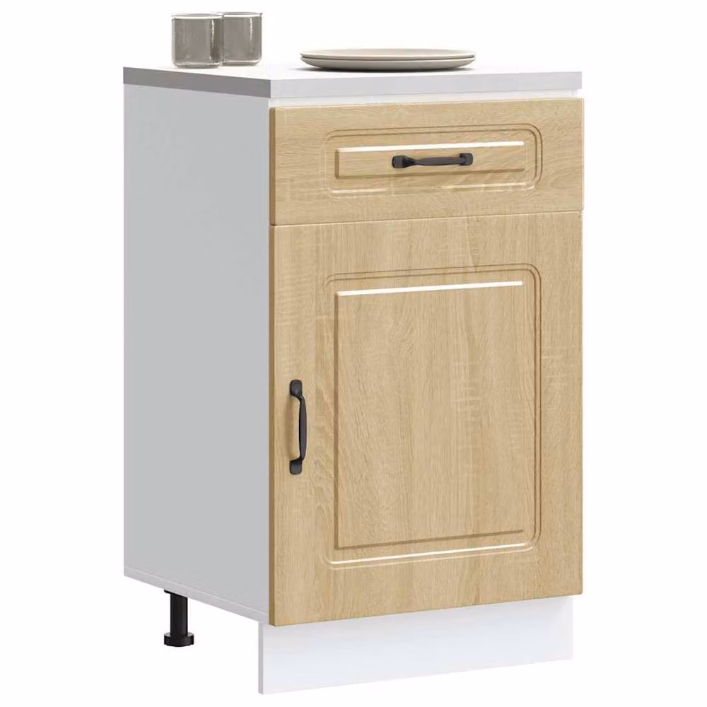 Berkfield Home Kalmar Kitchen Base Cabinet in Sonoma Oak Brown Engineered Wood W/D/H: 81.5 x 50.0 x 46.0 cm – 2
