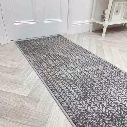 runrug Empire Hallway Runner Rug in Grey, W: 60 cm, L: 150 cm – 1