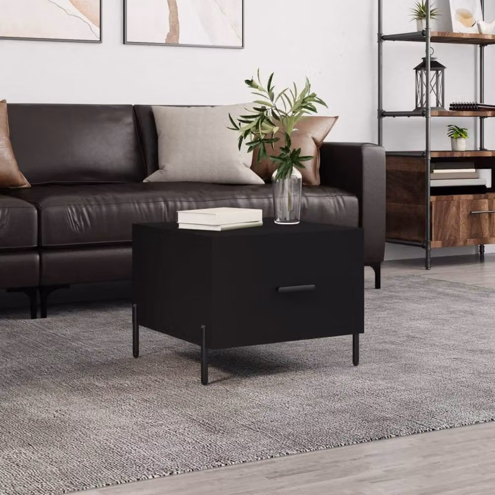 Berkfield Home Modern Black Square Coffee Table W/D/H: 50 x 50 x 40 cm – 2