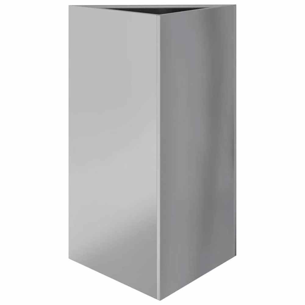 Berkfield Home Triangular Galvanised Steel Garden Planter, Silver, W: 50 cm, D: 43 cm, H: 75 cm – 3