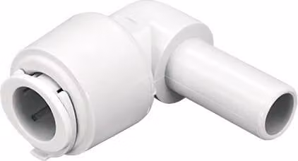 FloPlast Flofit+ White Plastic Push Fit Stem Elbow, 15mm, Pack of 5