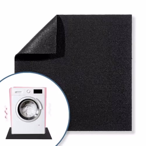 Nicoman Anti-Vibration Rubber Mat for Washing Machines and Tumble Dryers, Black, W/D/H: 60 x 60 x 0.8 cm