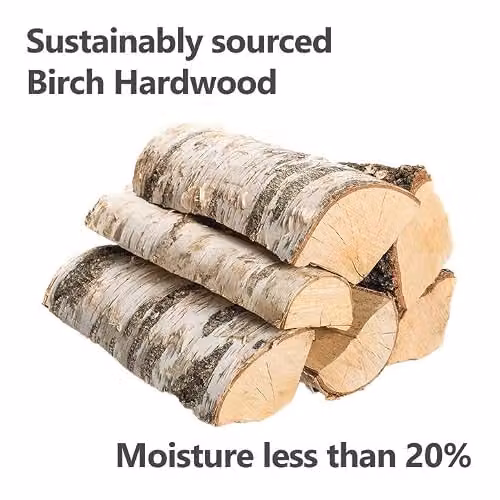 Simpa Kiln Dried Birch Hardwood Firewood Logs, 80L (Approx. 25kg) – 2