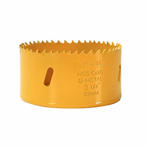 Faithfull FAIHSVP83 Bi-Metal Cobalt HSS Hole Saw for Stainless Steel, Gold/Yellow, Diameter: 83 mm