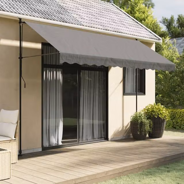 Berkfield Home Retractable Awning in Anthracite and Black, W: 350 cm, D: 150 cm