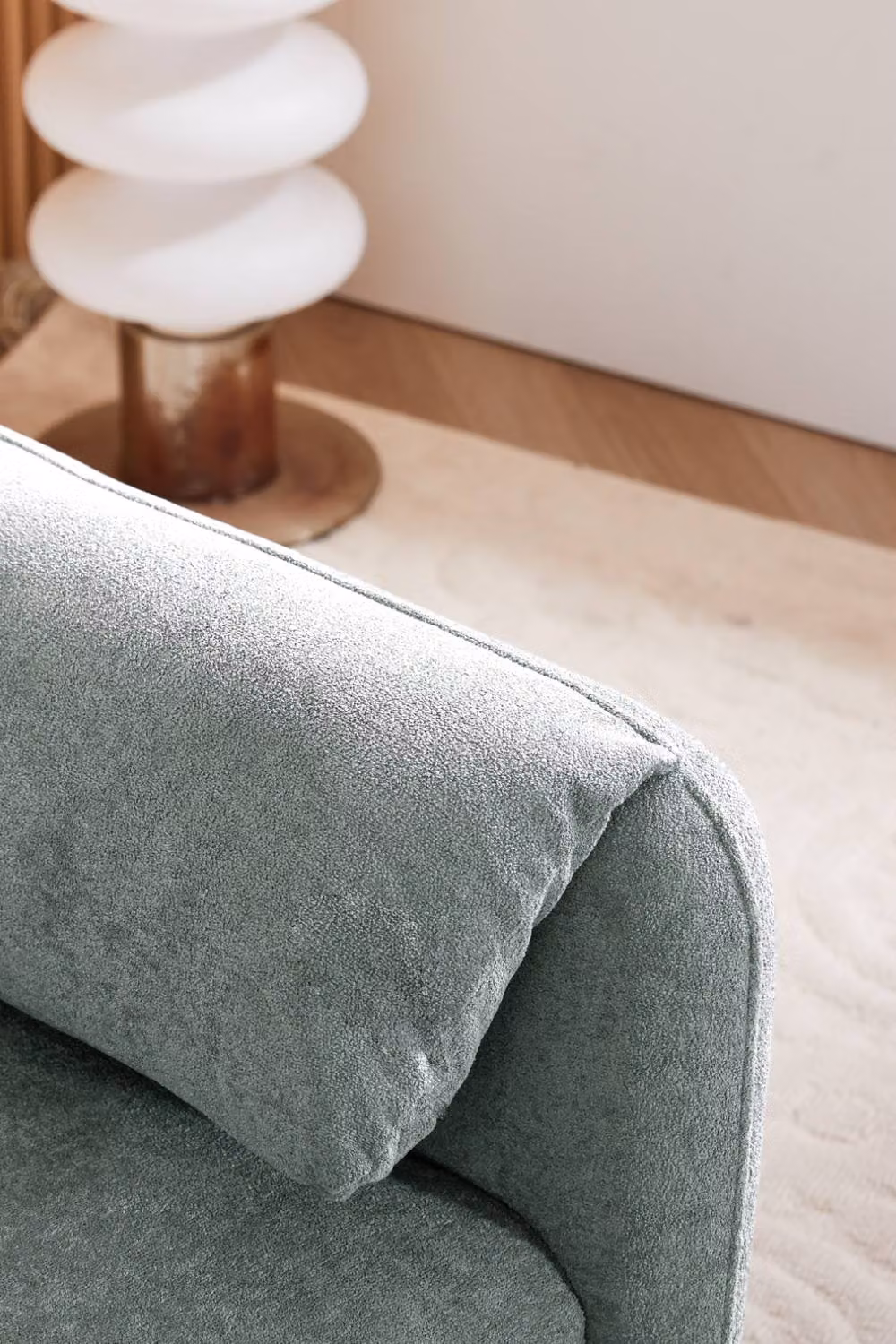 Living and Home Grey Chenille Upholstered Armchair with Footstool – 2