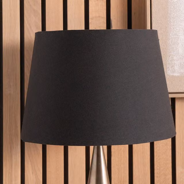 Pacific Lifestyle Modern Black Cone Fabric Lampshade for Table and Floor Lamps, Diameter: 20 cm