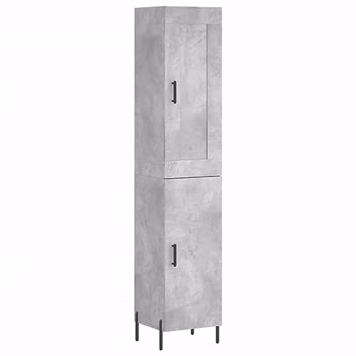 vidaXL Industrial Highboard in Concrete Grey, W/D/H: 34.5 x 34 x 180 cm – 1
