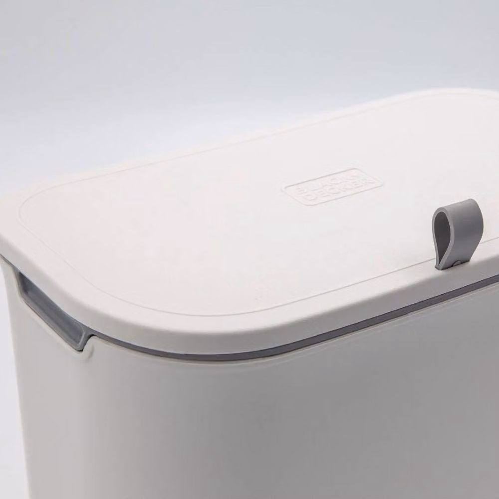PAWNORA White Wall Mounted Hanging Cupboard Bin with 7.6 l Double Sided Soft Close Flip Lid – 2