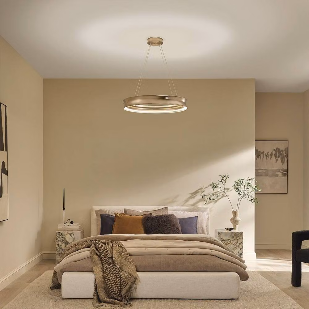 Kichler Larousse Integrated LED Medium Pendant Light in Brown and Bronze with Warm White 2665K – 2