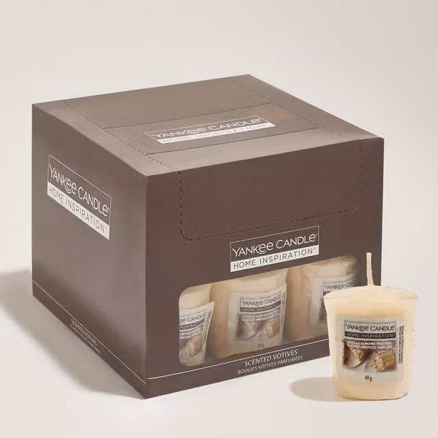 Yankee Candle Vanilla Frosting Scented Votive Wax Candle in White and Yellow