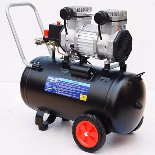 SIP QT Air Compressor Ultra Low Noise Oil-Free Direct Drive, Black, 50L, 1.1kW, 8 Bar – 3