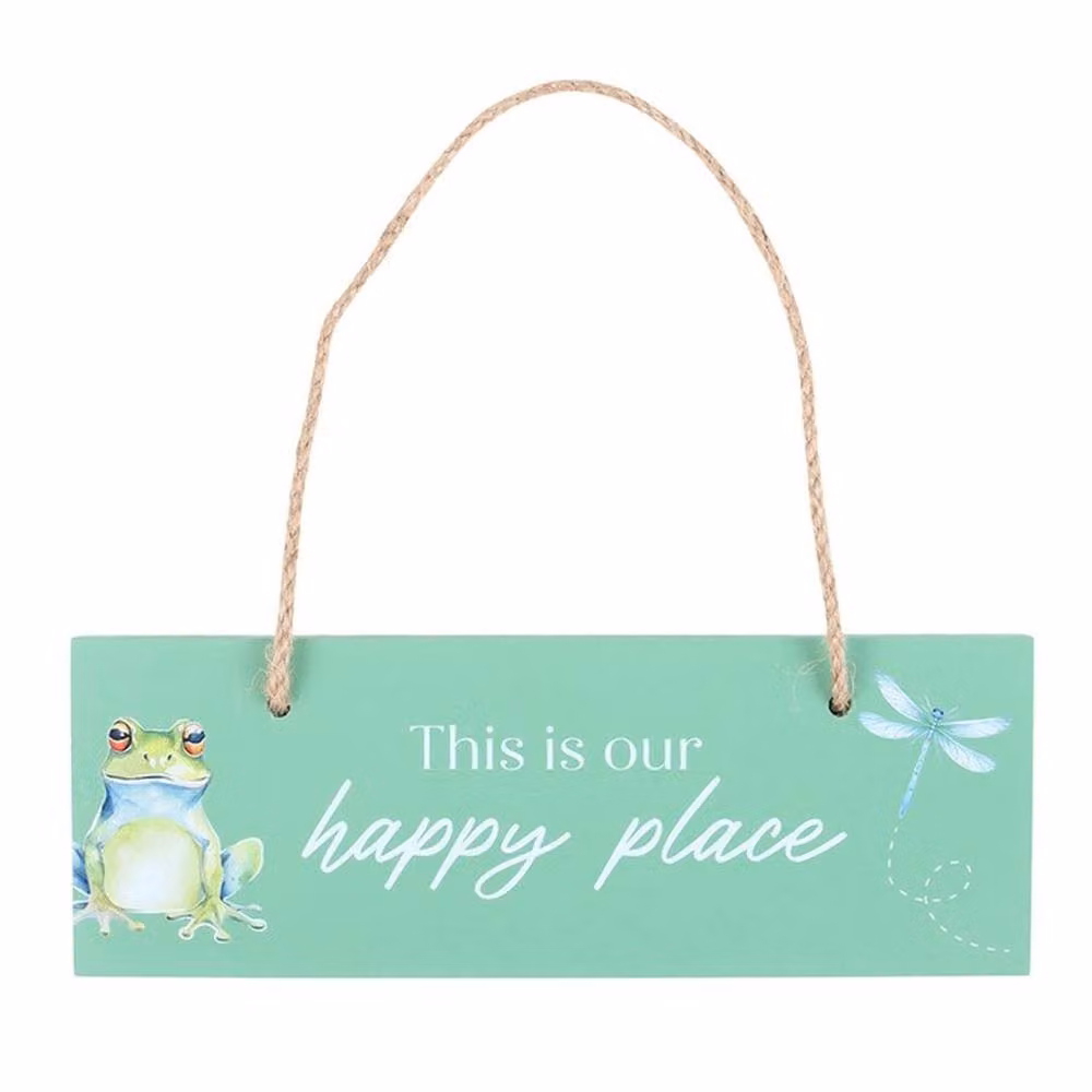 Uniqueful This Is Our Happy Place Hanging Sign, Green, W: 15 cm – 3