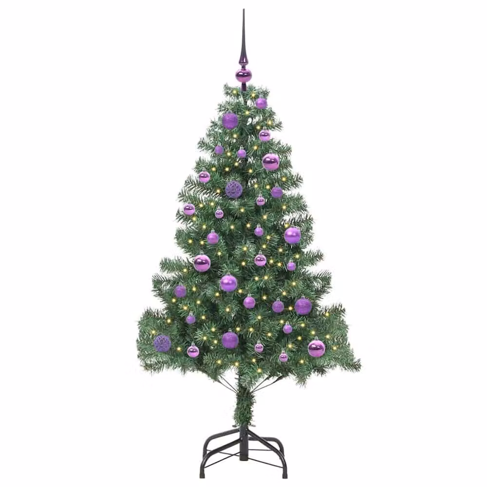 Berkfield Home Green PVC Christmas Tree with 150 LEDs and Stand, Height: 150 cm – 3