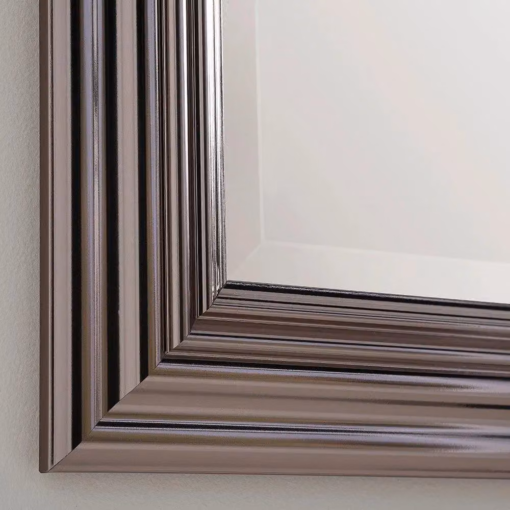 Yearn Mirrors Dark Chrome Modern Geometric Wall Mirror, W: 75 cm, H: 60 cm – 3