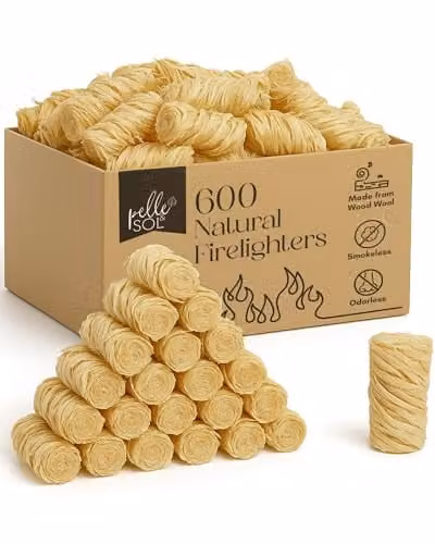 Pelle & Sol Natural Wood Firelighters for Wood and Charcoal
