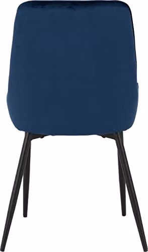 Seconique Athens Rectangular Concrete Effect Dining Table and 4 Avery Blue Velvet Chairs – 4