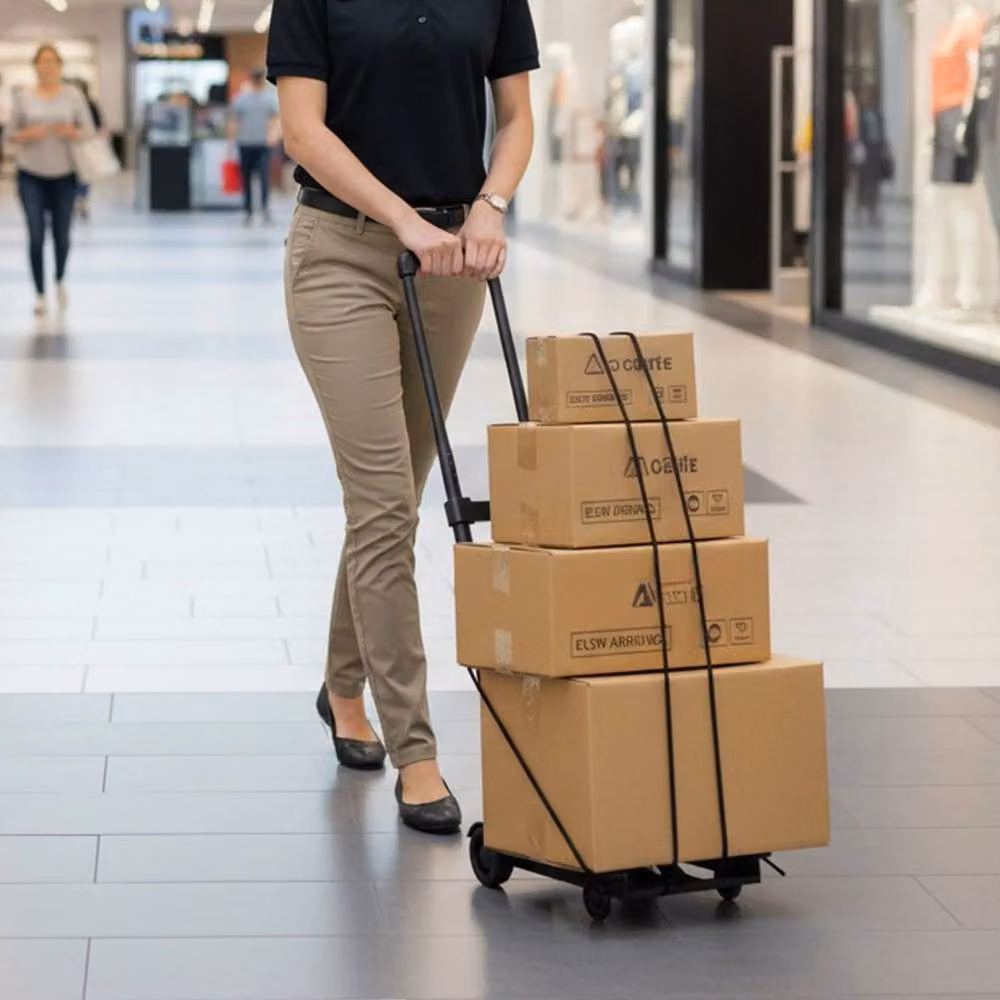 SPETLEK Heavy Duty Folding Lightweight Hand Sack Trolley Cart, Black, W: 52 cm, H: 1000 cm – 2