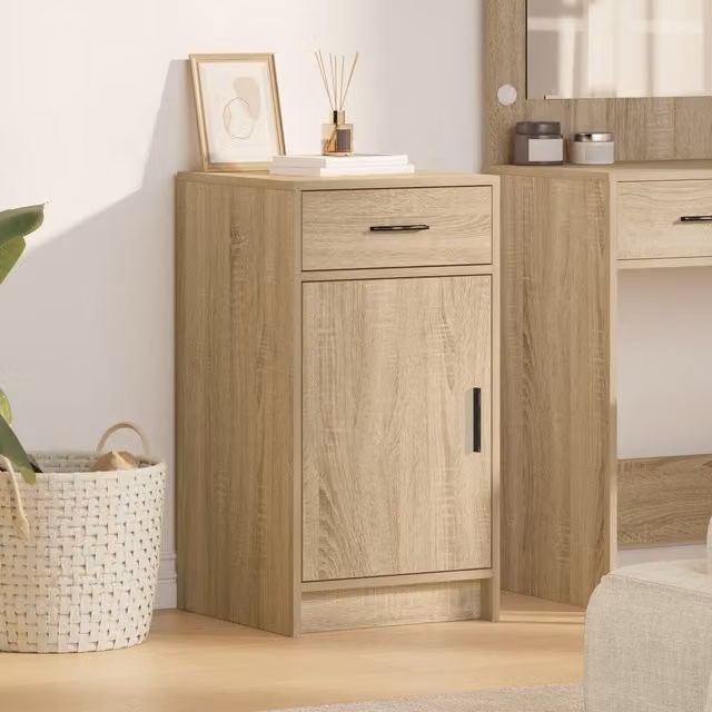 Berkfield Home Sonoma Oak Sideboard in Beige, W/D/H: 40 x 41 x 75 cm – 1