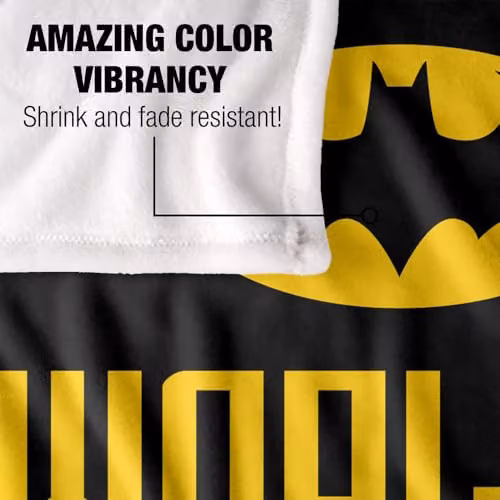 Warner Bros. Batman Worlds Greatest Dad Super Soft Fleece Throw Blanket, Multicolour, W: 152 cm, D: 127 cm – 3