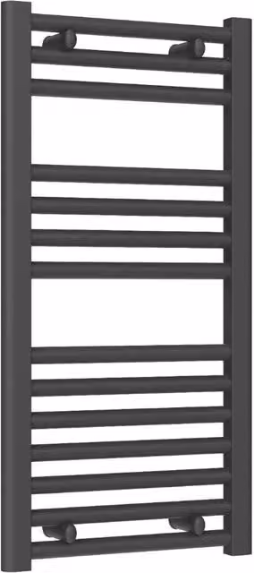 Bathroom Kingdom Diva Electric Straight Heated Towel Rail in Anthracite Grey, W/D/H: 80 x 40 x 40 cm