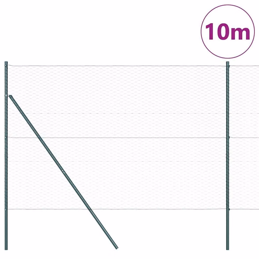 Berkfield Home Green PVC Coated Steel Hexagon Fence, H: 150 cm x W: 10 m – 2