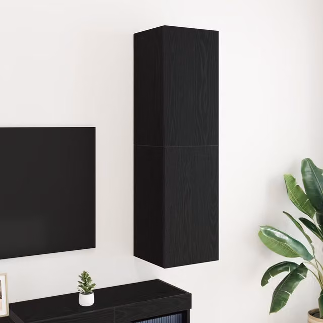 Berkfield Home Modern Black Oak TV Cabinet W/D/H: 110 x 30.5 x 30 cm – 1