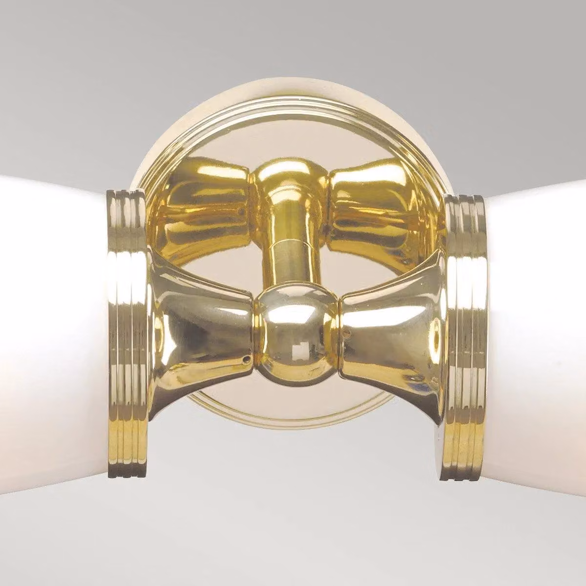 Netlighting Eliot 2 Light Bathroom Twin Wall Light in Polished Brass and White, IP44, G9 – 2