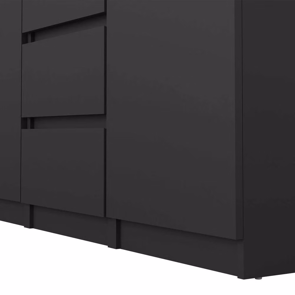 Wyld Haus Budapest Matt Black Sideboard with 4 Drawers and 2 Doors – 4