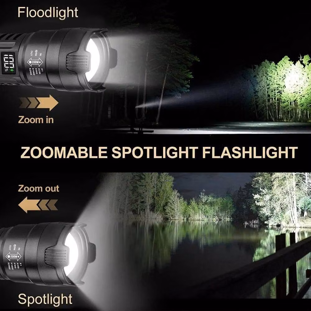 FLAVORA Lumen High Powered Super Bright LED Flashlight in Black – 6