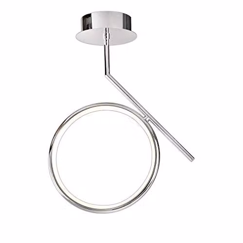 Netlighting Olimpia LED Ceiling Light, 20W, 3000K, 1500lm, IP20, Chrome and Grey