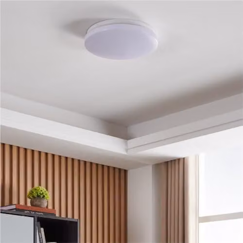 Loops Modern LED Ceiling Light, IP54 Rated, Round, Mains-Powered, Available in White, Black or Gold/Brass – 2