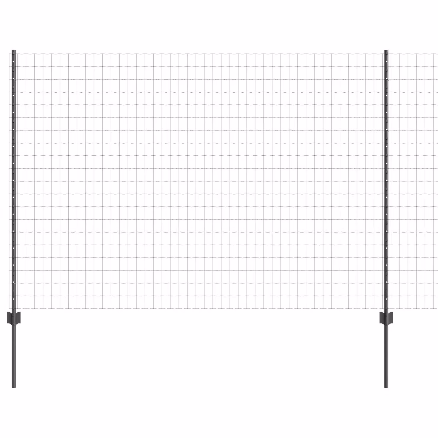 Berkfield Home Euro Fence with 10 U Posts, Grey Powder-Coated Galvanised Steel, W: 10 m, H: 1.6 m – 2