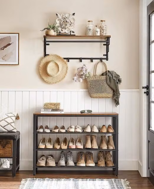 VASAGLE Industrial Shoe Rack Organizer in Brown – 1