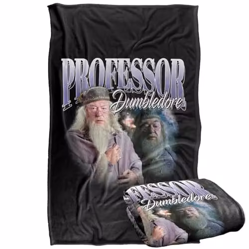 Warner Bros. Harry Potter Professor Dumbledore Homage Super Soft Fleece Throw Blanket, Multicolour, W: 91.44 cm, L: 147 cm