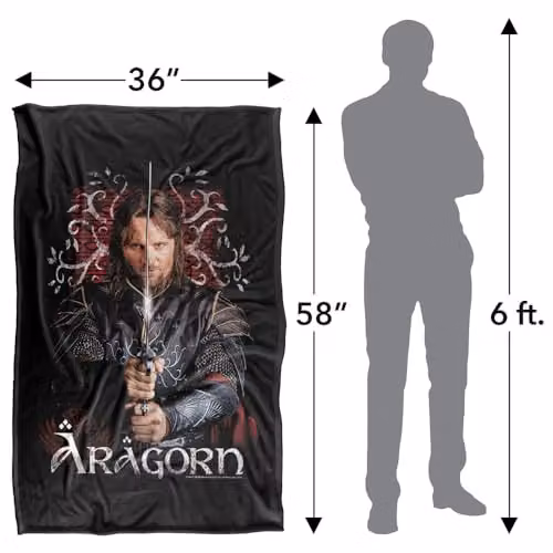 LOGOVISION Lord of the Rings Return of the King Aragorn Super Soft Fleece Throw Blanket, Multicolour, W: 91.44 cm, L: 147 cm – 4