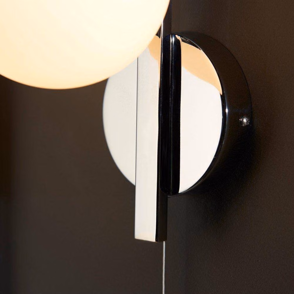 Netlighting RIOMAGGIORE Contemporary Glass Bathroom Wall Lamp in Grey and Chrome – 3