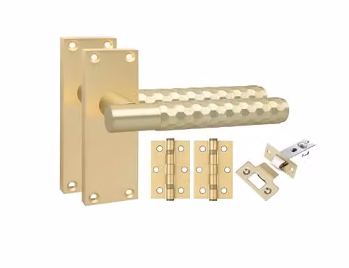 Golden Grace Hardware Victorian Knurled Rosette Set in Gold Brass
