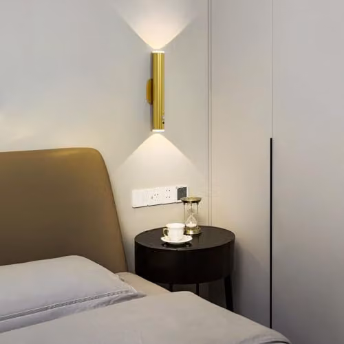 Harper Living Set of 2 Gold Rechargeable LED Wall Lights with Motion Sensor and Remote Control – 3