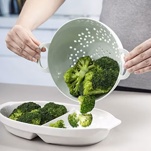 Zeal Melamine Colander with Handles in Green, 20cm – 3