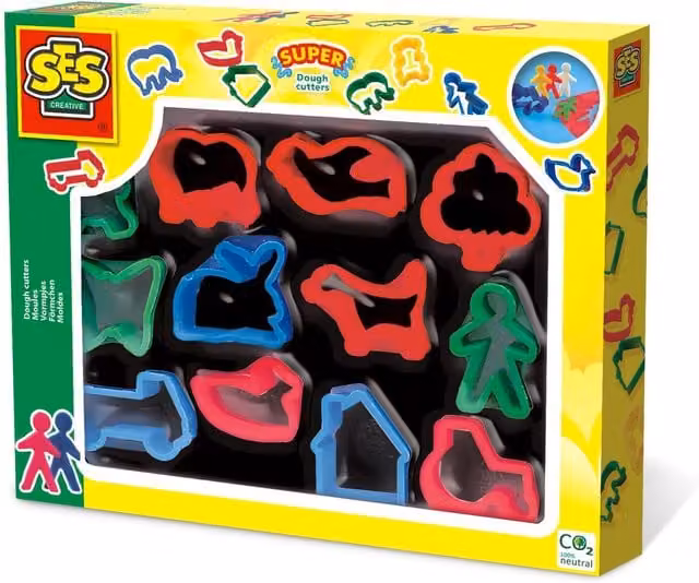 SES Creative 12 Piece Dough Cutter Set in Yellow, White and Multicolour