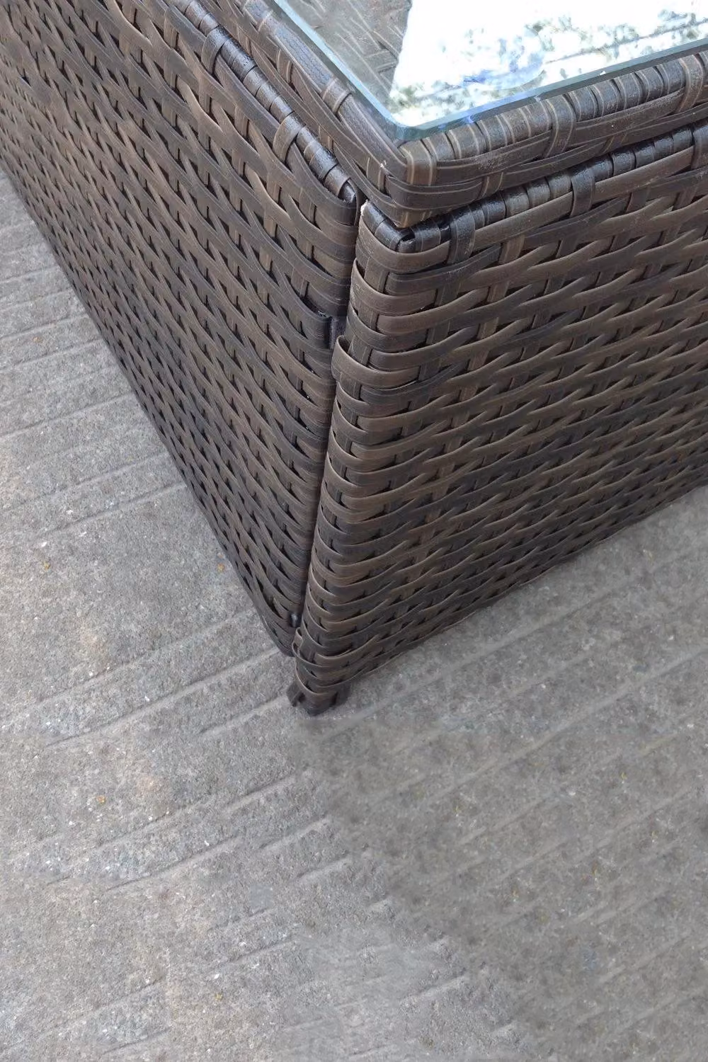 Fimous Polyrattan Oblong Rectangular Tea and Coffee Table in Brown – 3